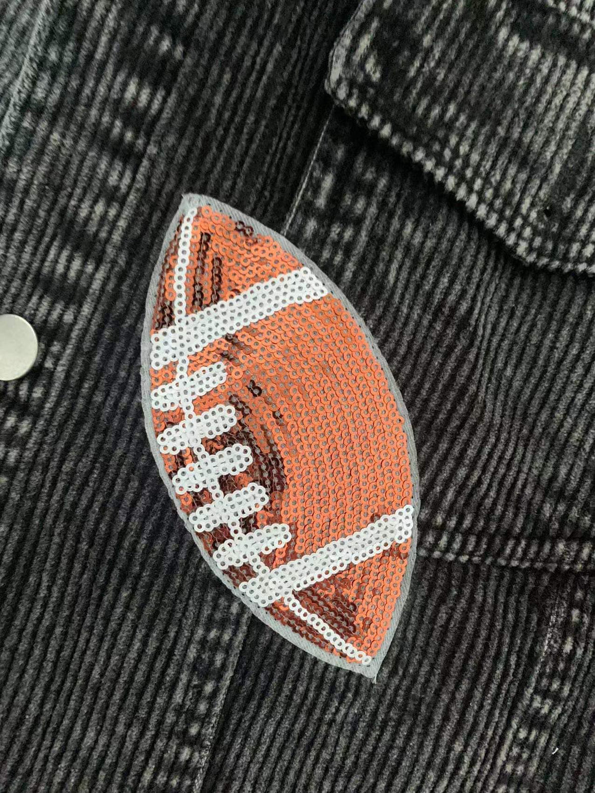 Corduroy & Sequins Football Jacket