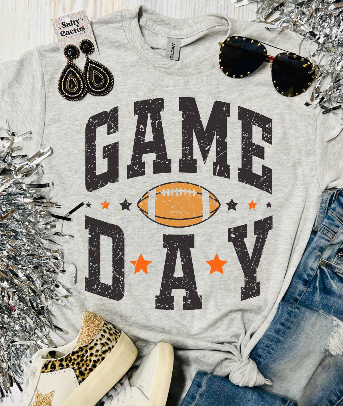 Game Day Multi-Star Grey Tee