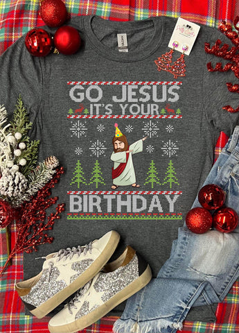 *DTG* Go Jesus Its Your Birthday Ugly Sweater Design