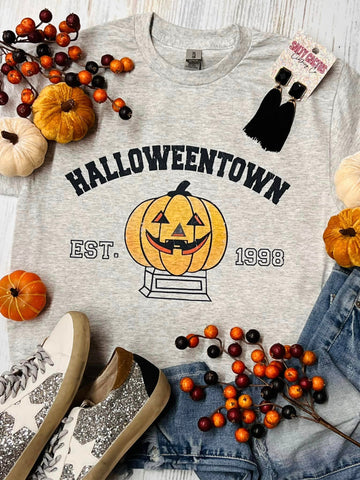 Halloweentown Pumpkin Est. 1998 Ash Grey Tee