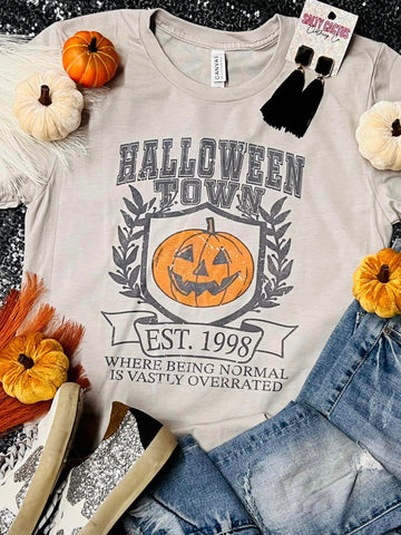 Halloweentown Being Normal Overrated Stone Grey Tee