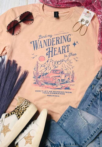 Bind My Wandering Heart Peach Tee