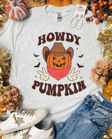 Peace Howdy Pumpkin Man Ash Grey Tee