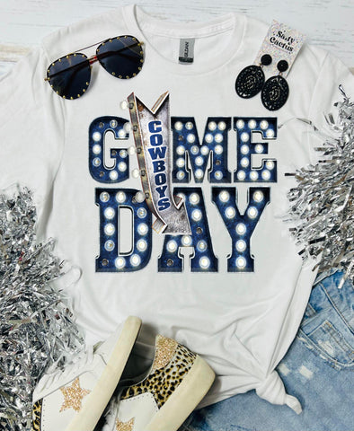 Game Day Cowboys Marquee White Tee