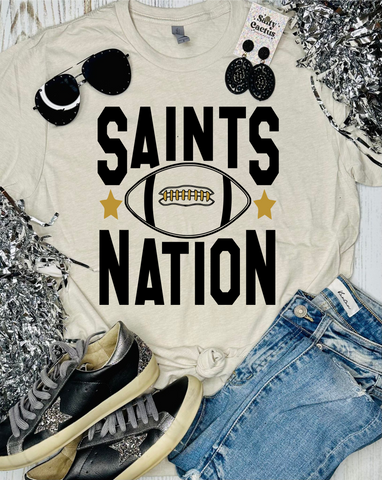 Saints Nation Football Tan Tee