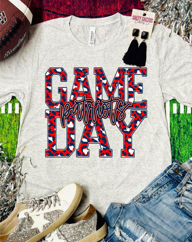 Game Day Patriots Leopard Triblend Bella Tee