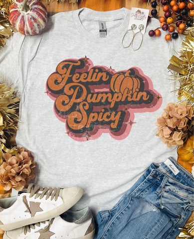 Feelin Pumpkin Spicy Ash Grey Tee