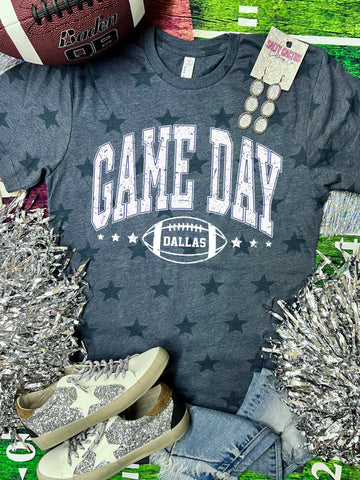 *DTG* Game Day Dallas White Navy Code Five Star Tee