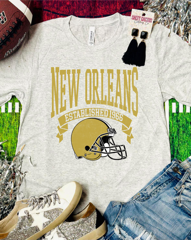 New Orleans Gold Helmet Triblend Bella Tee