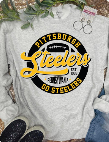 Steelers Pit Circle  Triblend Bella Tee