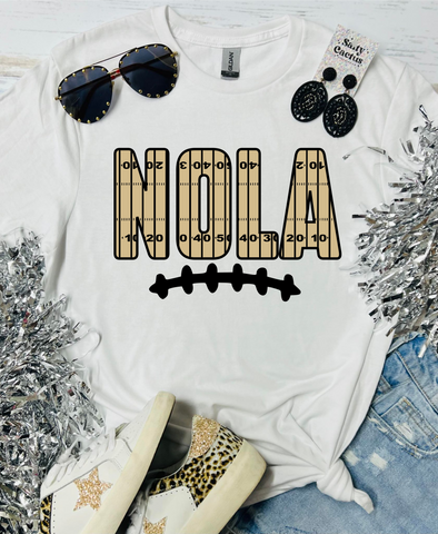 NOLA Stitches White Tee