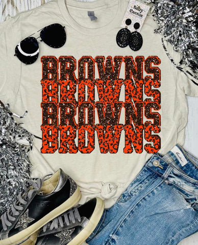 Browns Glittery Tan Tee