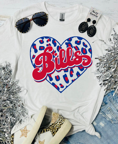 Bills Leopard Heart White Tee