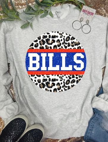 Bills Glitter Circle Ash Grey Sweatshirt