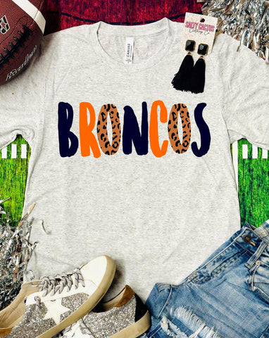 Broncos Leopard Triblend Soft Tee