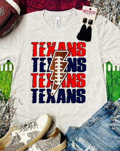 Texans Football Bolt Ash Triblend Tee