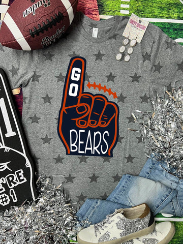 *DTG* Go Bears Finger Grey Star Tee