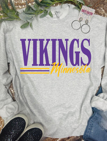 Vikings Stripes Ash Grey Sweatshirt