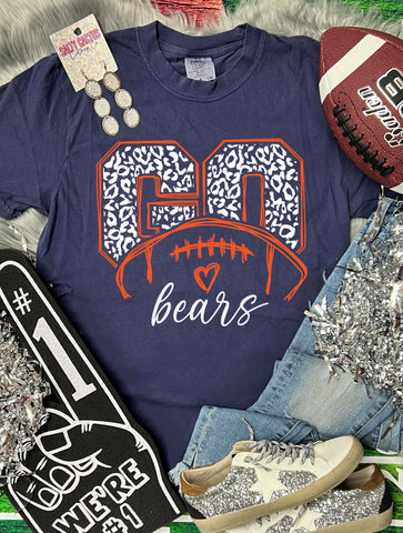 *DTG* Go Bears Leopard Navy Comfort Color Tee