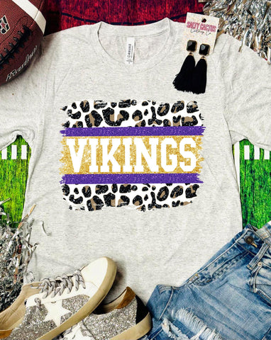 Vikings Leopard Brushstoke Triblend Bella Tee