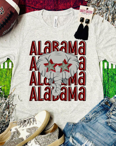 Alabama Glitter Triblend Bella Tee