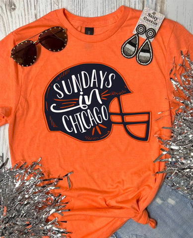 *DTG* Helmet Sundays In Chicago Orange Tee