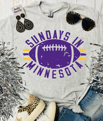 Sundays Football In Minnesota Ash Grey Tee