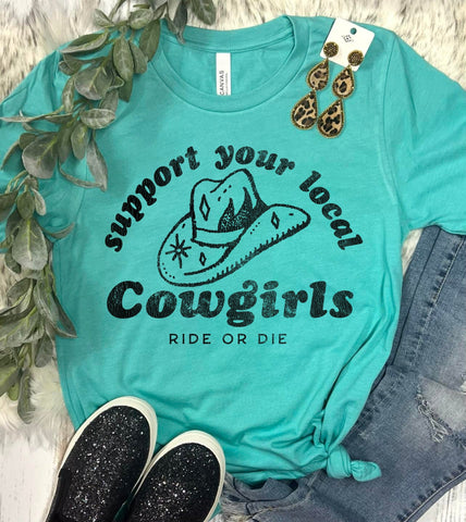 Support Your Local Cowgirls Seafoam Tee