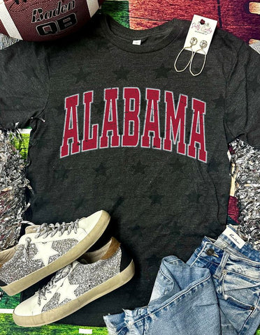 *DTG* Alabama Distressed Black Star Tee