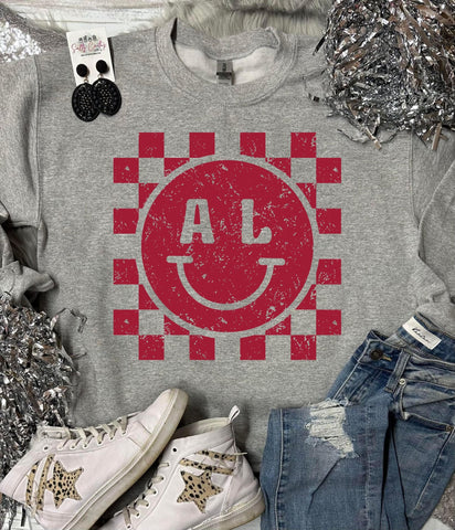 AL Checkered Smile Oxford Grey Sweatshirt