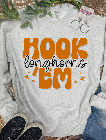 Hook Em Stars Ash Grey Sweatshirt