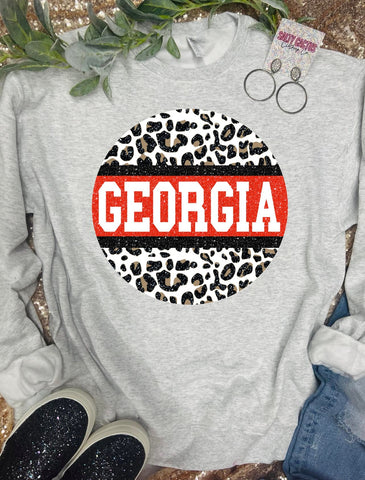 Georgia Leopard Circle Ash Grey Sweatshirt