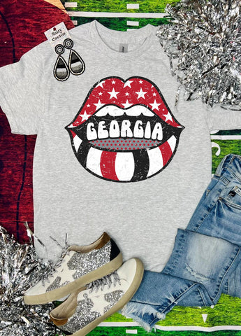 Georgia Lips Ash Grey Tee