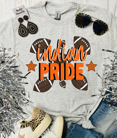 Mascot Pride Glitter Football Ash Tee