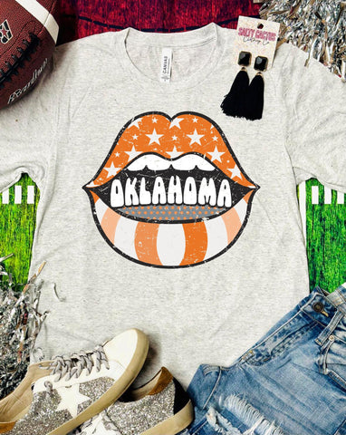 Oklahoma Lips Ash Triblend Tee