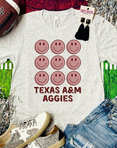 Aggie Smile Ash Triblend Tee