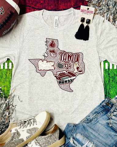 Texas Aggies Ash Triblend Tee