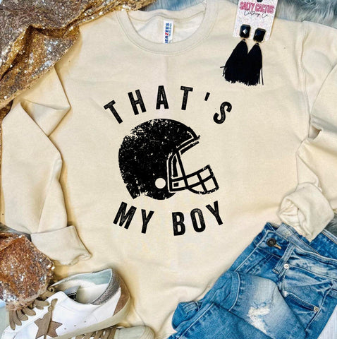 Thats My Boy Helmet Sandstone Sweatshirt