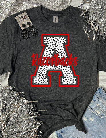 *DTG* A Razorbacks Leopard Black Star Tee