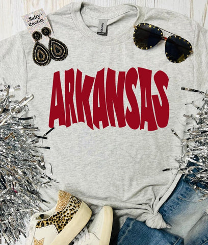 Arkansas Warped Ash Triblend Tee