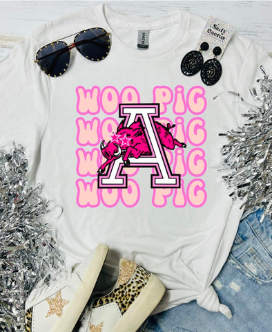 Pink Woo Pig White Tee