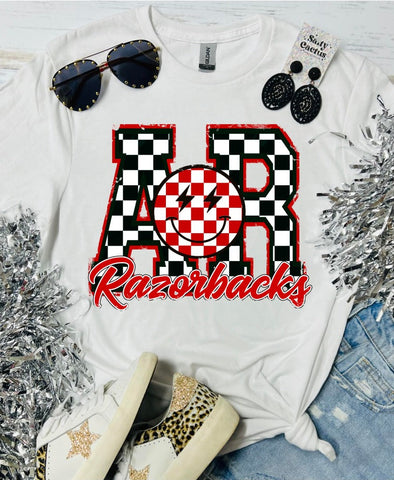 AR Razorback Checkered Ash Triblend Tee