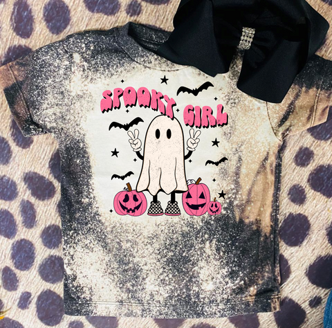 Spooky Girl Ghost Bleached Grey Tee