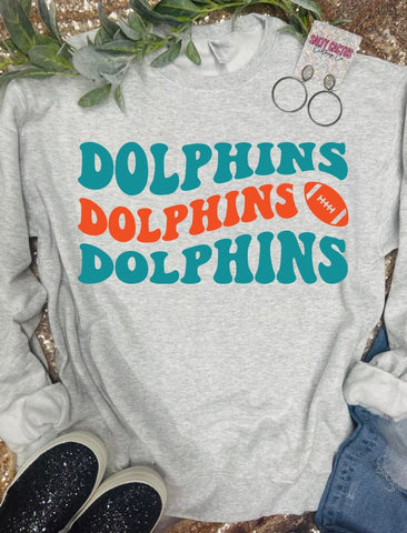 Dolphins Retro Ash Grey Sweatshirt