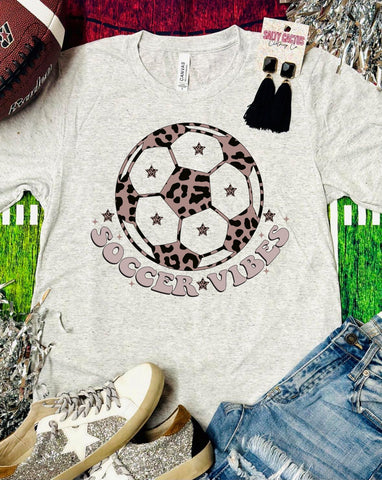 Soccer Vibes Leopard Ash Triblend Tee