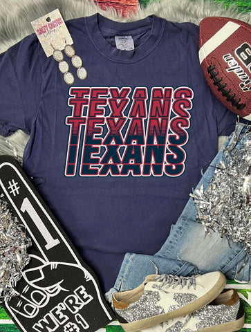 *DTG* Texans Sideways Navy Comfort Color Tee