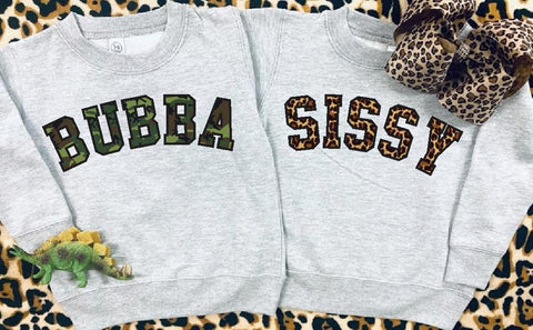 *DTG* Leopard Sissy/Camo Bubba Ash Grey Sweatshirt/Tee