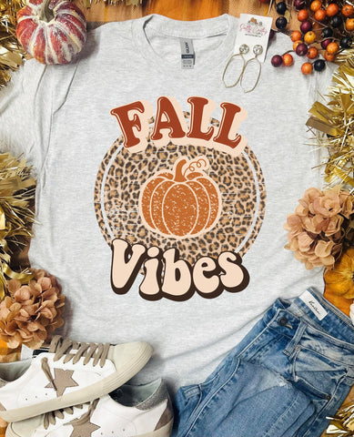 Fall Vibes Leopard Pumpkin Circle New