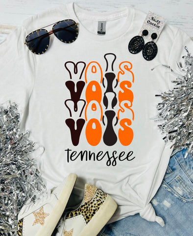 Tennessee Vols Stacked White Tee