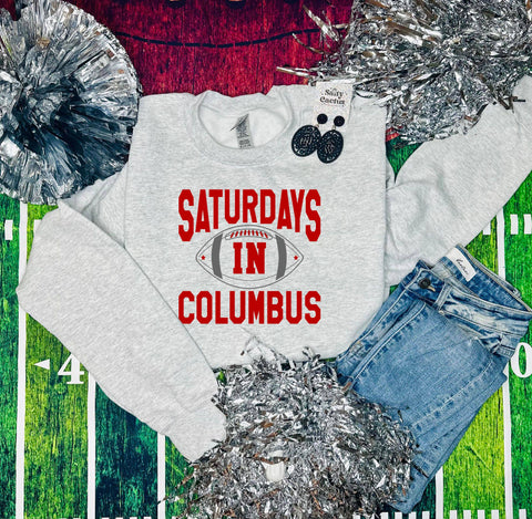 Saturdays in Columbus Ash Grey Sweatshirt